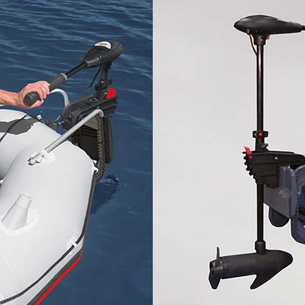 Intex 5-Person Gray Inflatable Fishing Boat Set with Motor