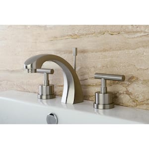 Manhattan 8 in. Widespread 2-Handle Bathroom Faucet in Brushed Nickel