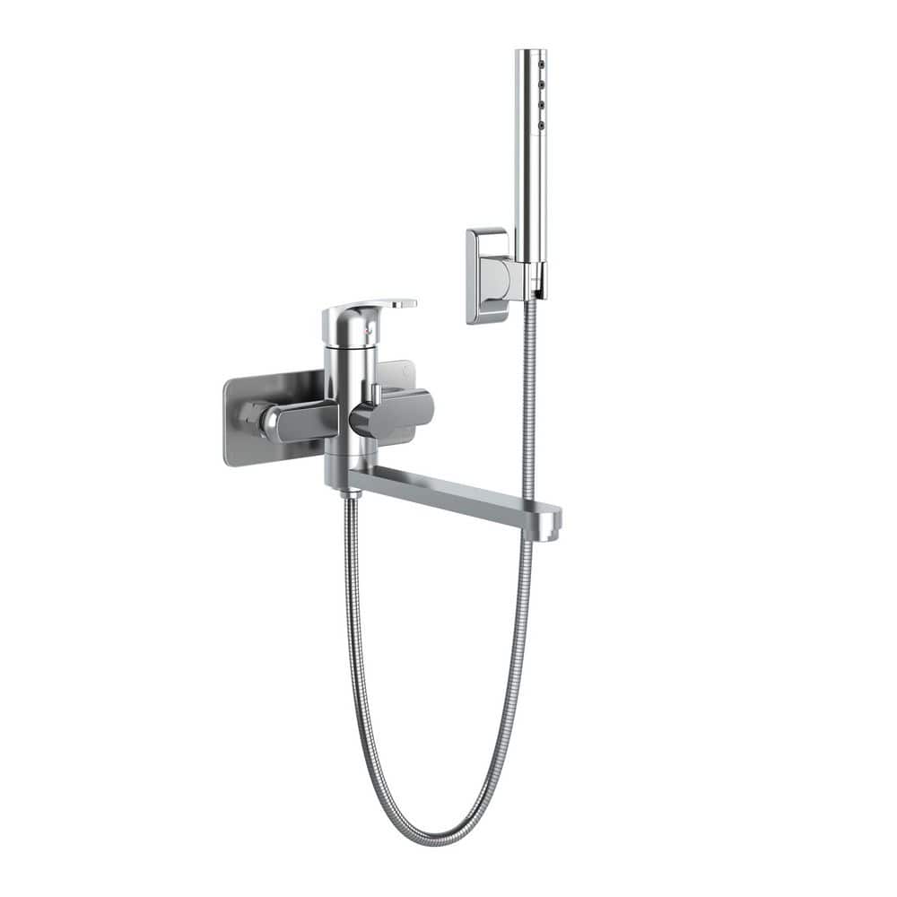 Niagara Chrome Wall Mounted Tub Filler with Handshower
