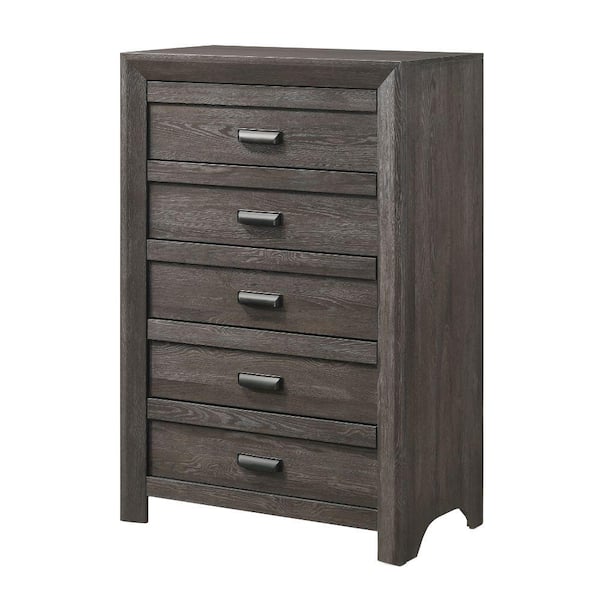 Benjara 16.5 In. Brown 5-Drawer Wooden Chest Of Drawers BM241261 - The ...