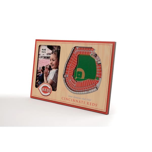 MLB Cincinnati Reds Team Colored 3D StadiumView with 4 in. x 6 in. Picture Frame