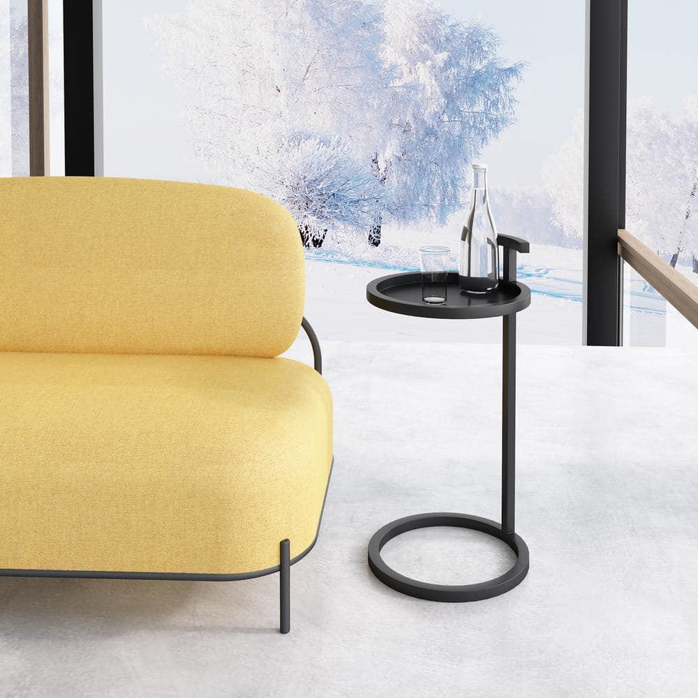 Camden Black and Gold Metal Round Side Table