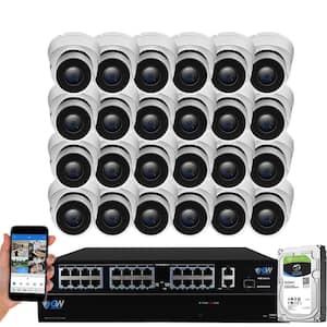 32-Channel 8MP 8TB NVR Smart Security Camera System w/ 24 Wired Bullet Cameras 3.6 mm Fixed Lens Artificial Intelligence
