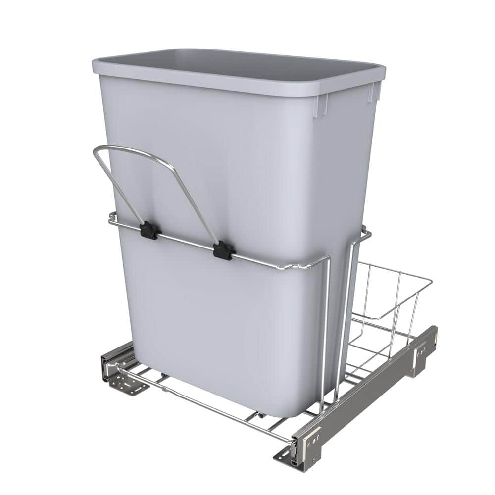 Gray 32 qt. Universal Waste Container with Rear Basket price history on PriceWatchPro