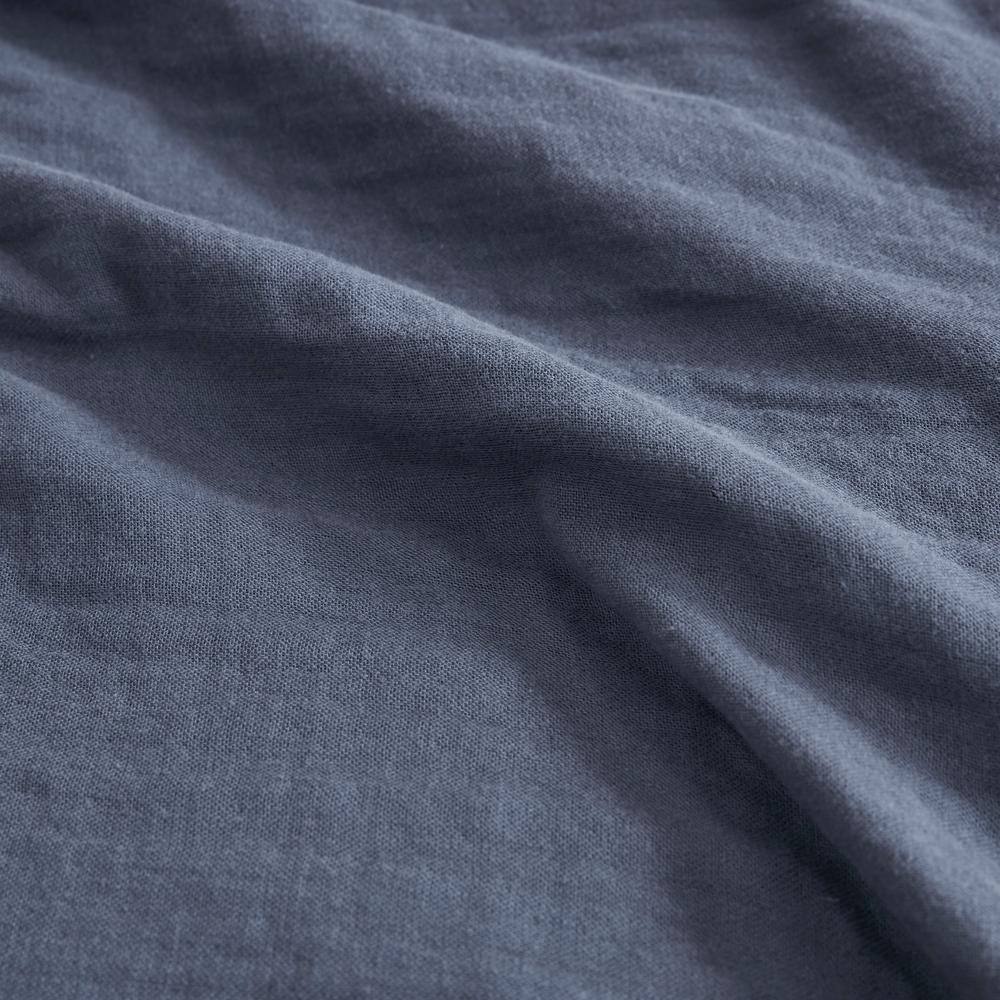 Casual Farmhouse Blue Gauze King Cotton Blanket
