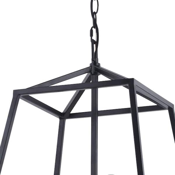 VAXCEL Hayes 4-Light Black Farmhouse Cage Pendant Lantern P0310 - The Home  Depot