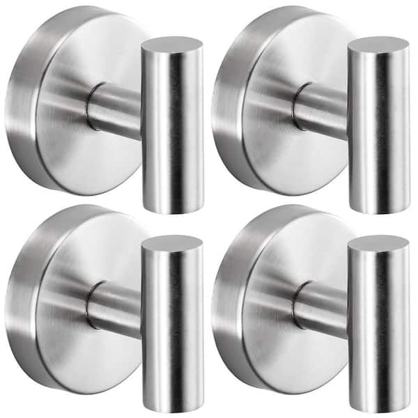 4-Pack Suction Cup Hook for Towel, Robe and Loofah, No Drill Mounting, Tile and Smooth, Non-Porous Surface, Nickel