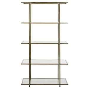 Francis 72 in. Silver/Clear Metal 5-shelf Bookcase