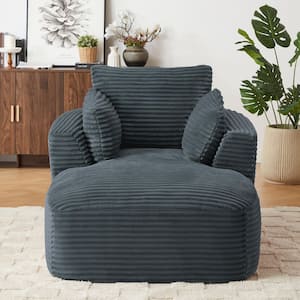 Allwex JOJO 67 in. Wide Square Arm Plush Corduroy Modern Rectangle