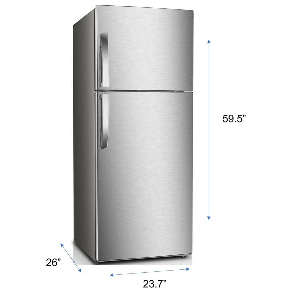 Compact Stainless Steel Top Freezer Refrigerator with Energy Star