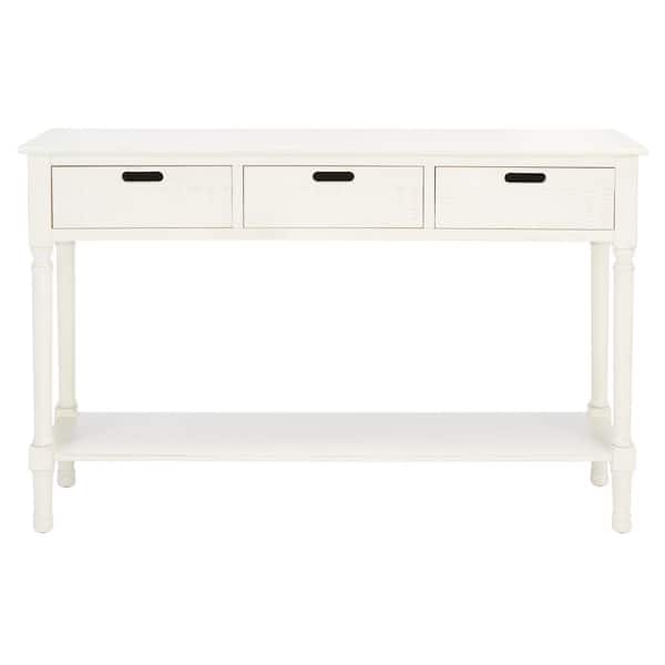 Safavieh Landers 3 Drawer Distressed, Distressed White Wood Console Table