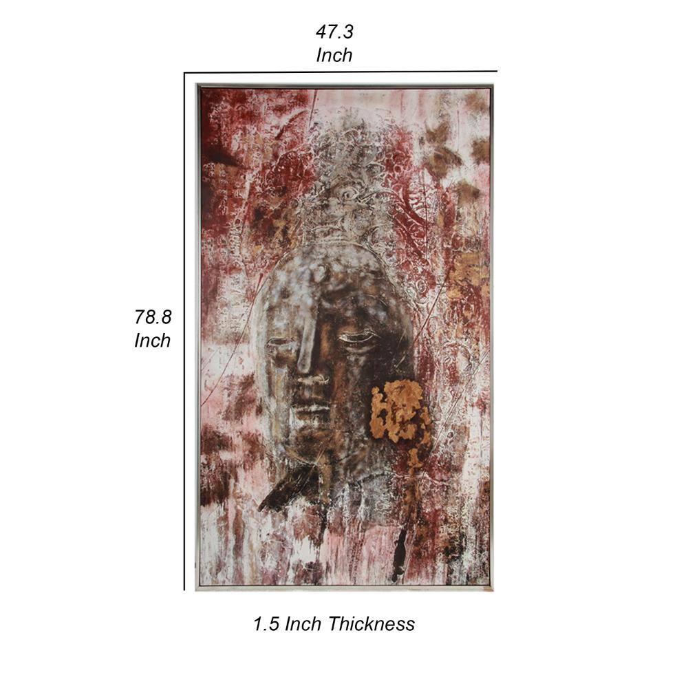 Large Brown and Red Buddha Canvas Print Wall Art