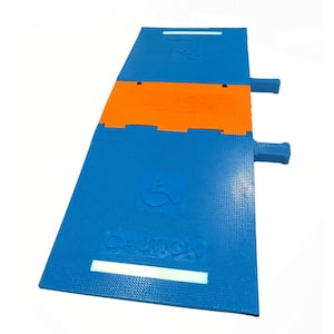 3 ft. L x 1.38 in. Each Heavy-Duty Blue and Orange 5 Channels ADA Cable Ramp with Glow Strip