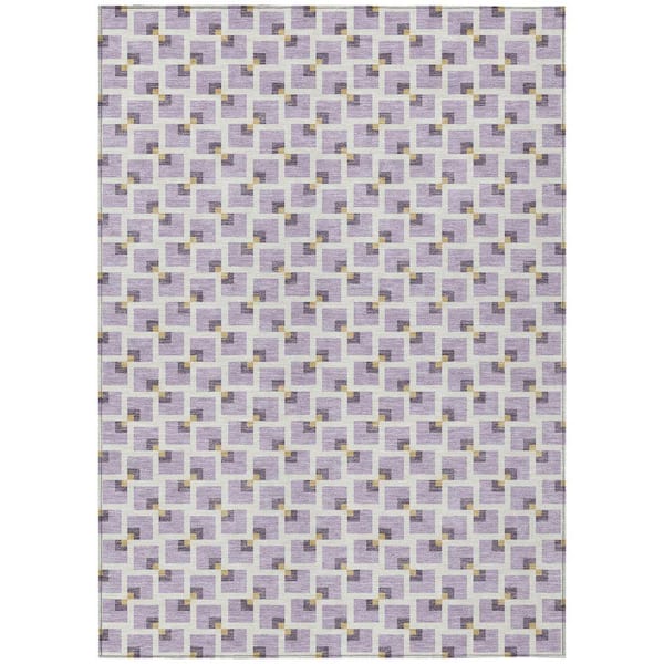 Chantille Machine Washable Indoor/Outdoor Abstract ACN2602 Lavender 10 ft. x 14 ft. Area Rug