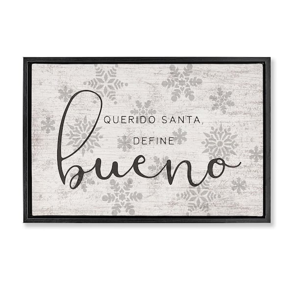 Stupell Industries Dear Santa Define Good by Lil' Rue Black Floater Frame Abstract Graphic Art Print 17 in. x 25 in.