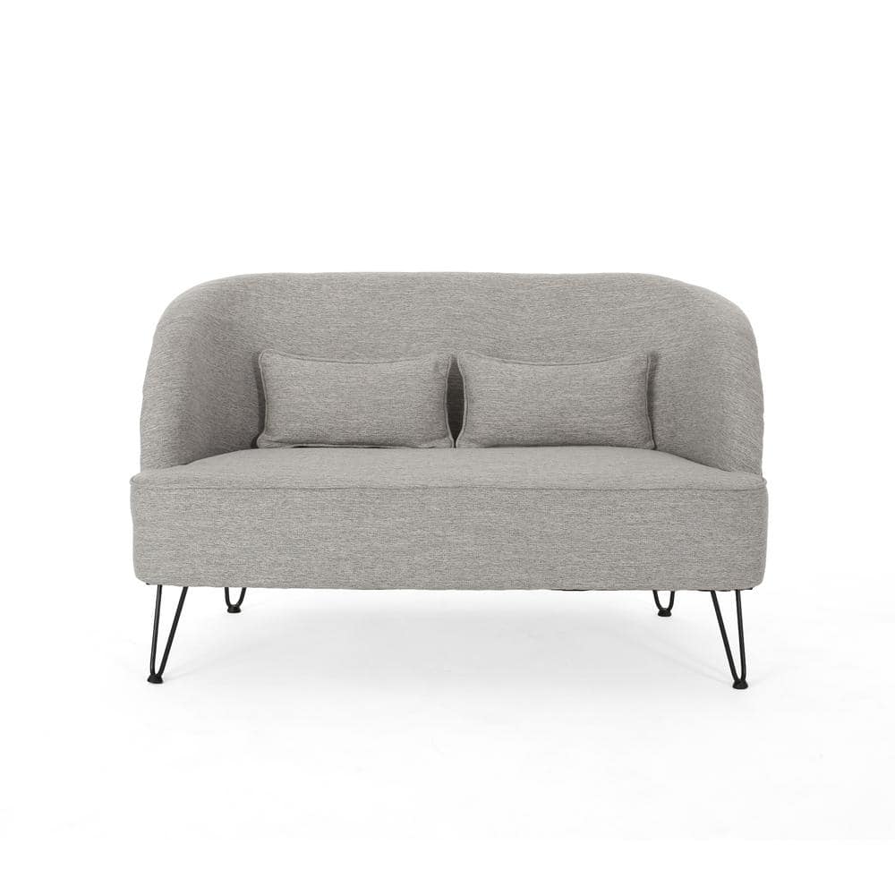 Nilton 49.5 in. Light Grey Polyester 2-Seater Loveseat