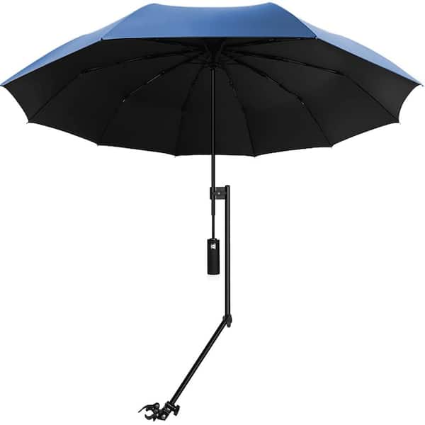 Angel Sar 2.5 ft. Beach Umbrella with Adjustable Universal Clamp for Stroller, Bleacher, Patio, Fishing, BBQ Parties, Dark Blue