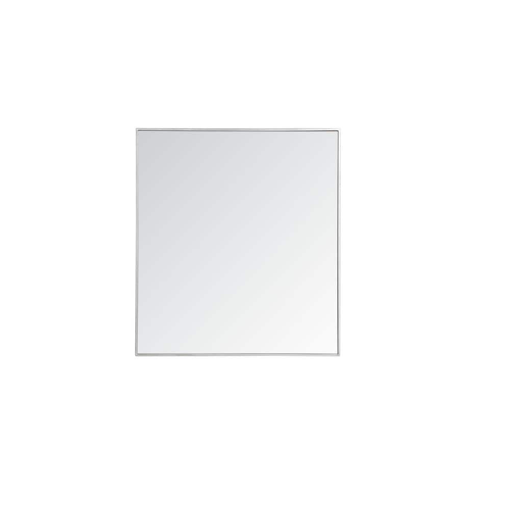 Medium Rectangle Silver Modern Mirror (40 in. H x 36 in. W)