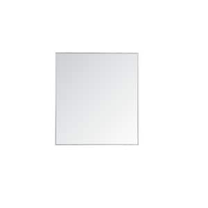Medium Rectangle Silver Modern Mirror (36 in. H x 20 in. W ...