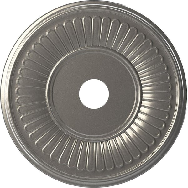 Ekena Millwork 1 in. x 22 in. O.D. x 3-1/2 in. P Berkshire Thermoformed PVC Ceiling Medallion Aged Dark Steel