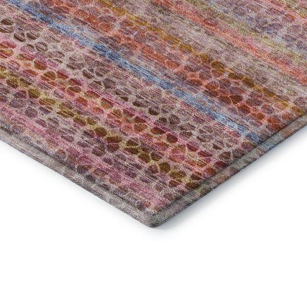 Mayfield Premium Machine Washable Abstract AMF2155 Pink 3 ft. x 5 ft. Area Rug