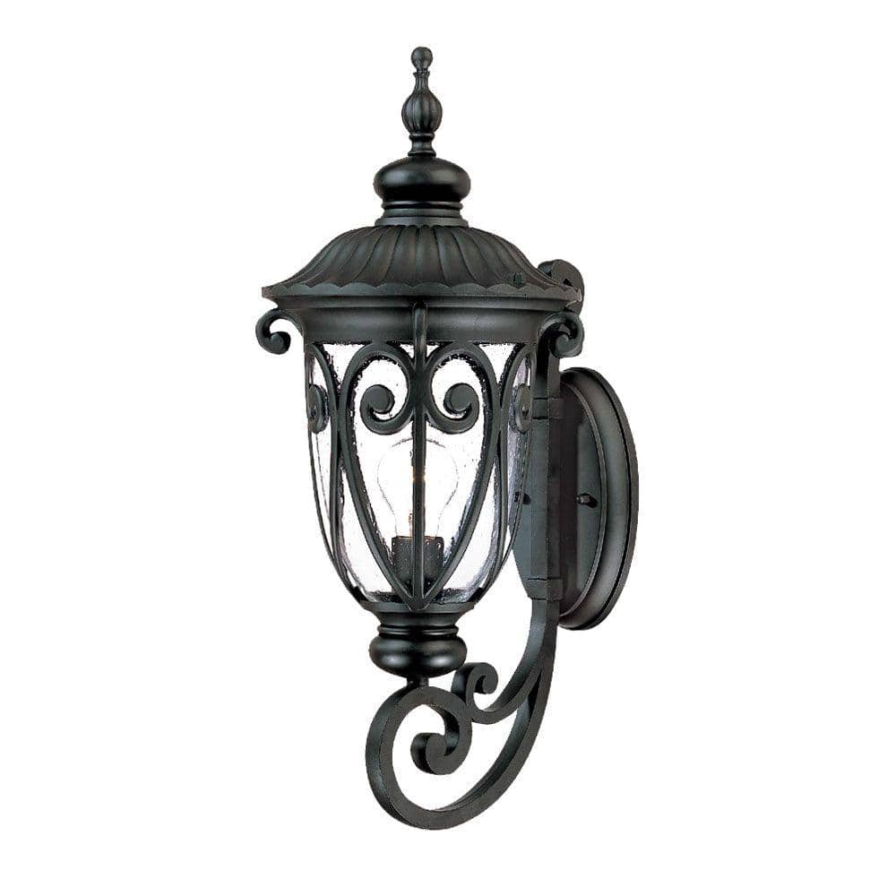 Naples Collection 1-Light Matte Black Outdoor Wall Lantern Sconce price history on PriceWatchPro