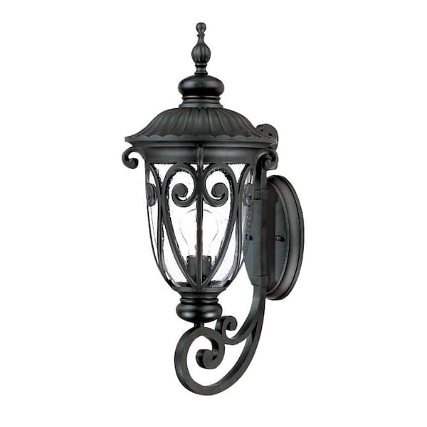 Acclaim Lighting Naples Collection 1-Light Matte Black Outdoor Wall Lantern Sconce