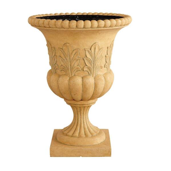 Home Decorators Collection 30 in. H Acanthus Aged Sandstone Urn Planter