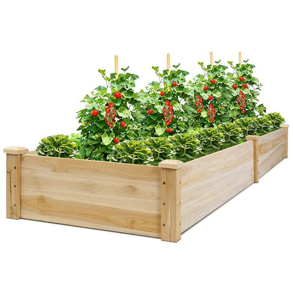 97 in. Dia. Natural Wood Garden Raised Bed Elevated Planter Box Herbs Flowers Bed Kit
