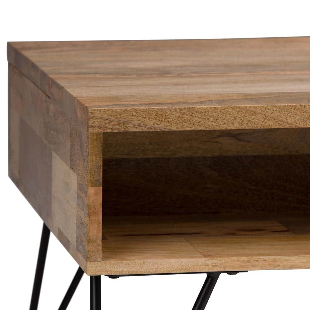 Hunter Industrial Natural Mango Wood 48" Lift-Top Coffee Table with Storage