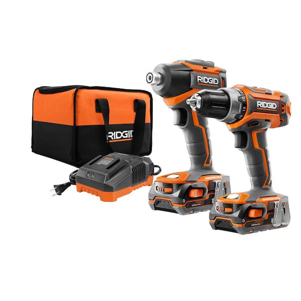 RIDGID R860052 18V Lithium Ion 1//2 inch Cordless Drill//Driver Kit for sale online