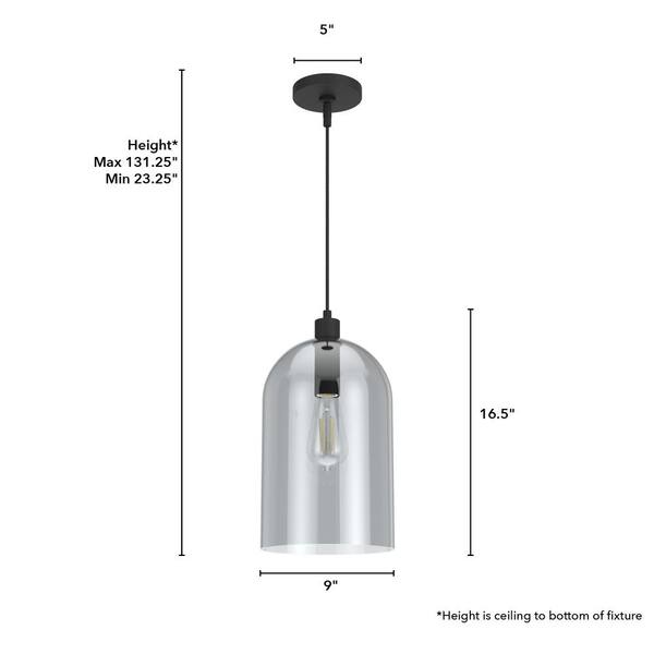 Hunter - Lochemeade 1 Light Natural Iron Pendant with Smoked Glass Shade Kitchen Light