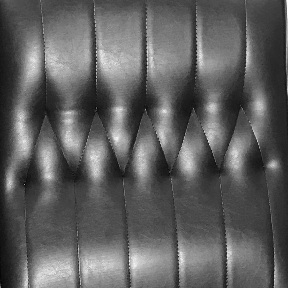Matte Black Square Arm Faux Leather Accent Chair