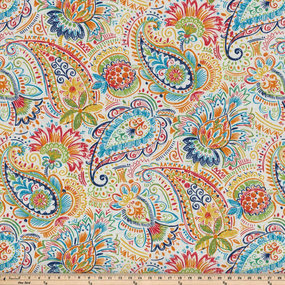 Gilford Festival Multicolor Paisley Outdoor/Indoor Square Throw Pillows, Set of 2
