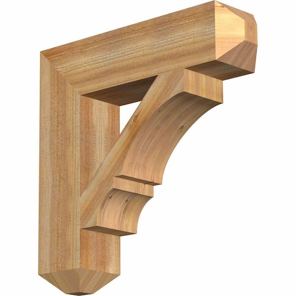 Ekena Millwork 6 in. x 26 in. x 26 in. Western Red Cedar Balboa Craftsman Rough Sawn Bracket