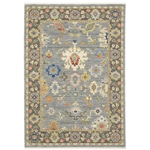 Lavista Blue/Multi-Colored Doormat 3 ft. x 5 ft. Classic Persian Oriental Wool/Nylon Blend Indoor Area Rug