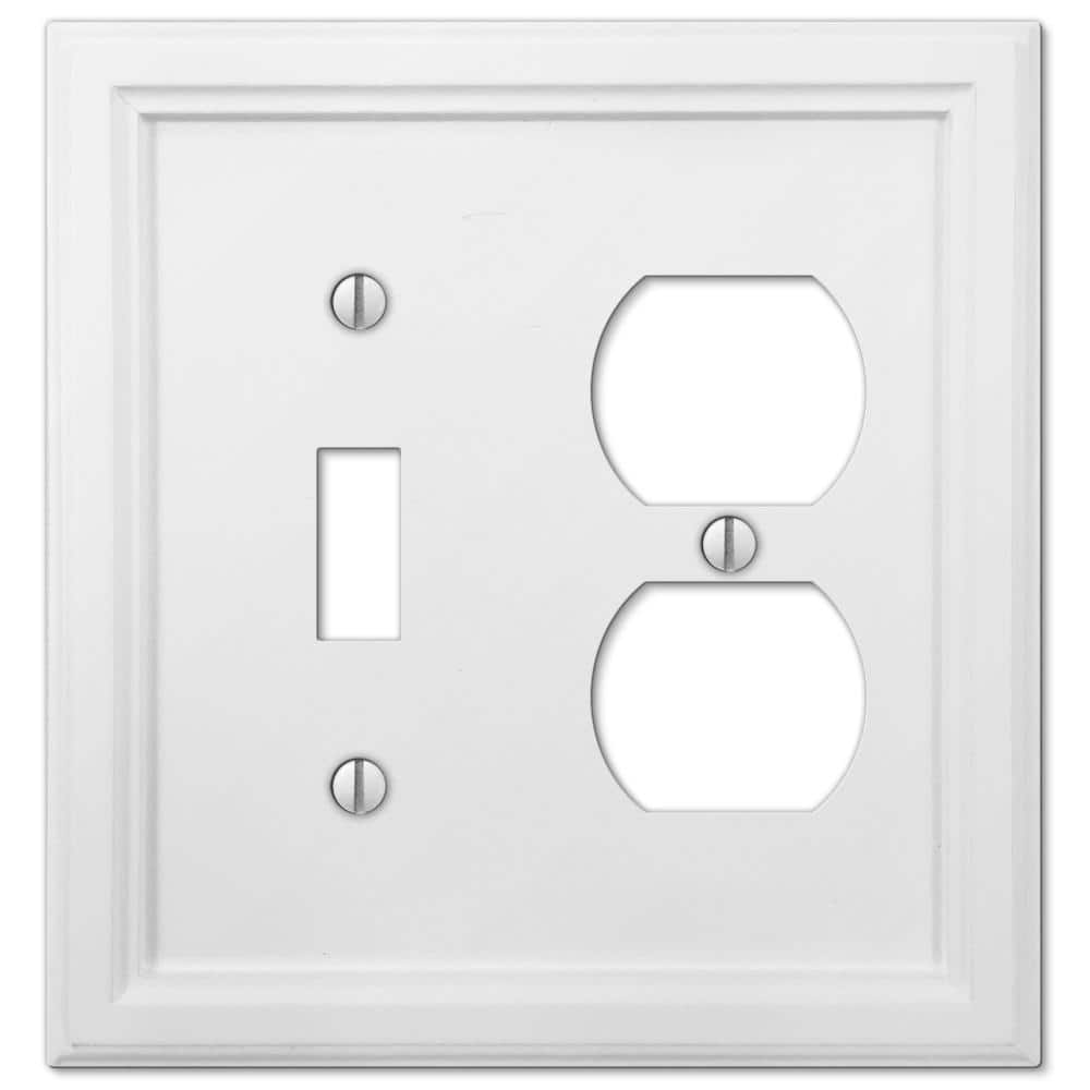 White Composite Single Toggle and Duplex Wall Plate