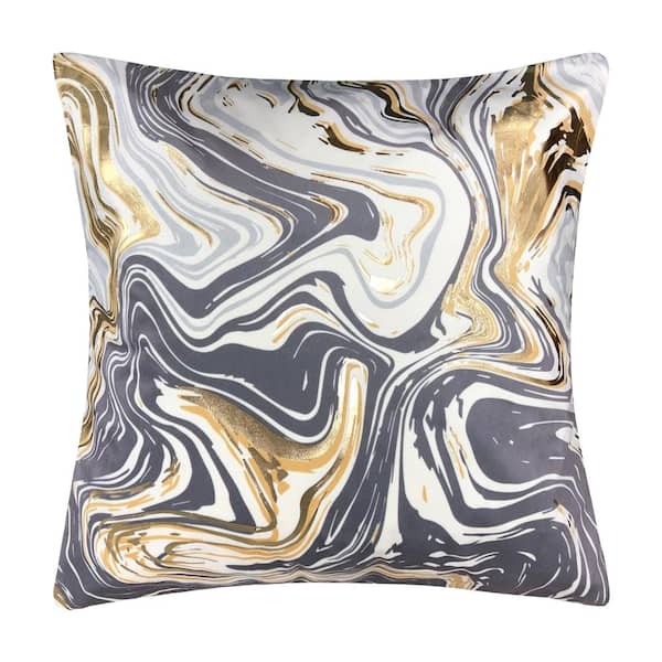 Harper Lane Marble Grey 18 in. x 18 in. Pillow