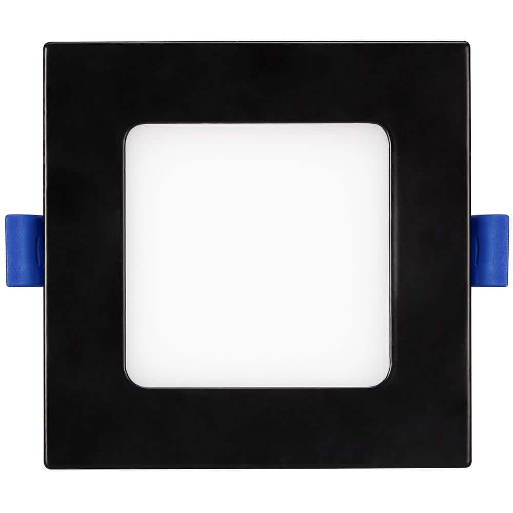 4-Inch Black Aluminum Square LED Recessed Downlight