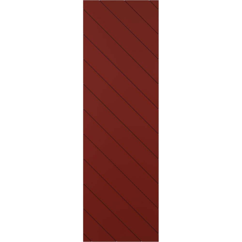 18 in. W x 49 in. H True Fit PVC Diagonal Slat Modern Style Fixed Mount Board and Batten Shutters Pepper Red price history on PriceWatchPro