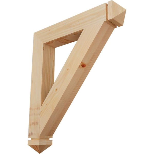 Ekena Millwork 3-1/2 in. x 30 in. x 26 in. Douglas Fir Traditional Arts and Crafts Smooth Bracket