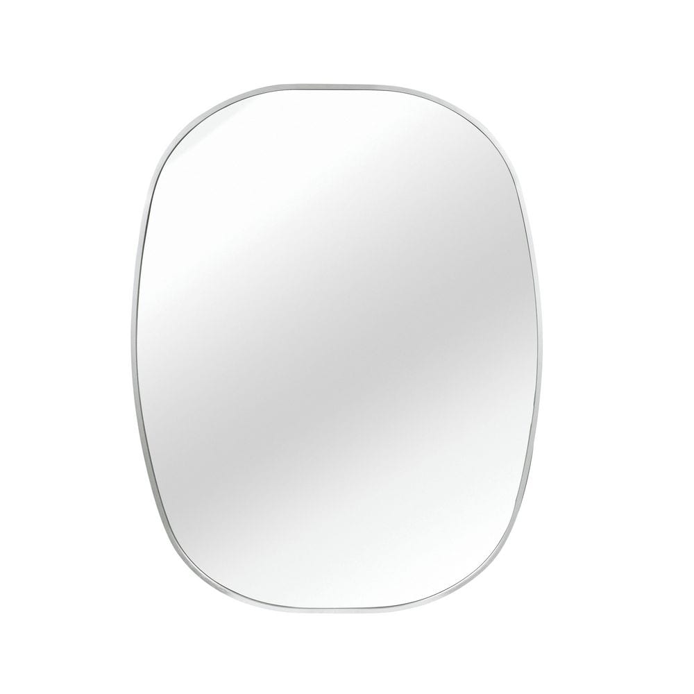 24 in. W x 32 in. H Oval Framed Wall Bathroom Vanity Mirror in Brushed Nickel Modern Decorative Mirror price history on PriceWatchPro