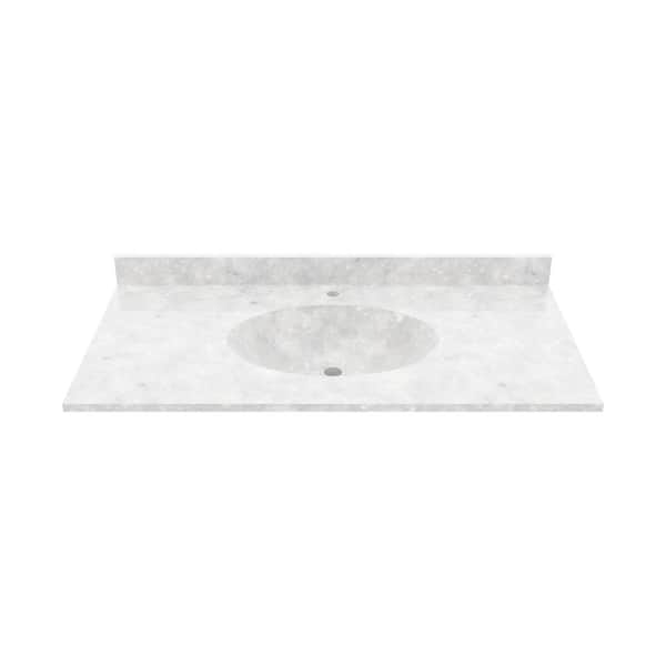 Chesapeake 43 in. W x 22.5 in. D Solid Surface Vanity Top with Sink in Ice