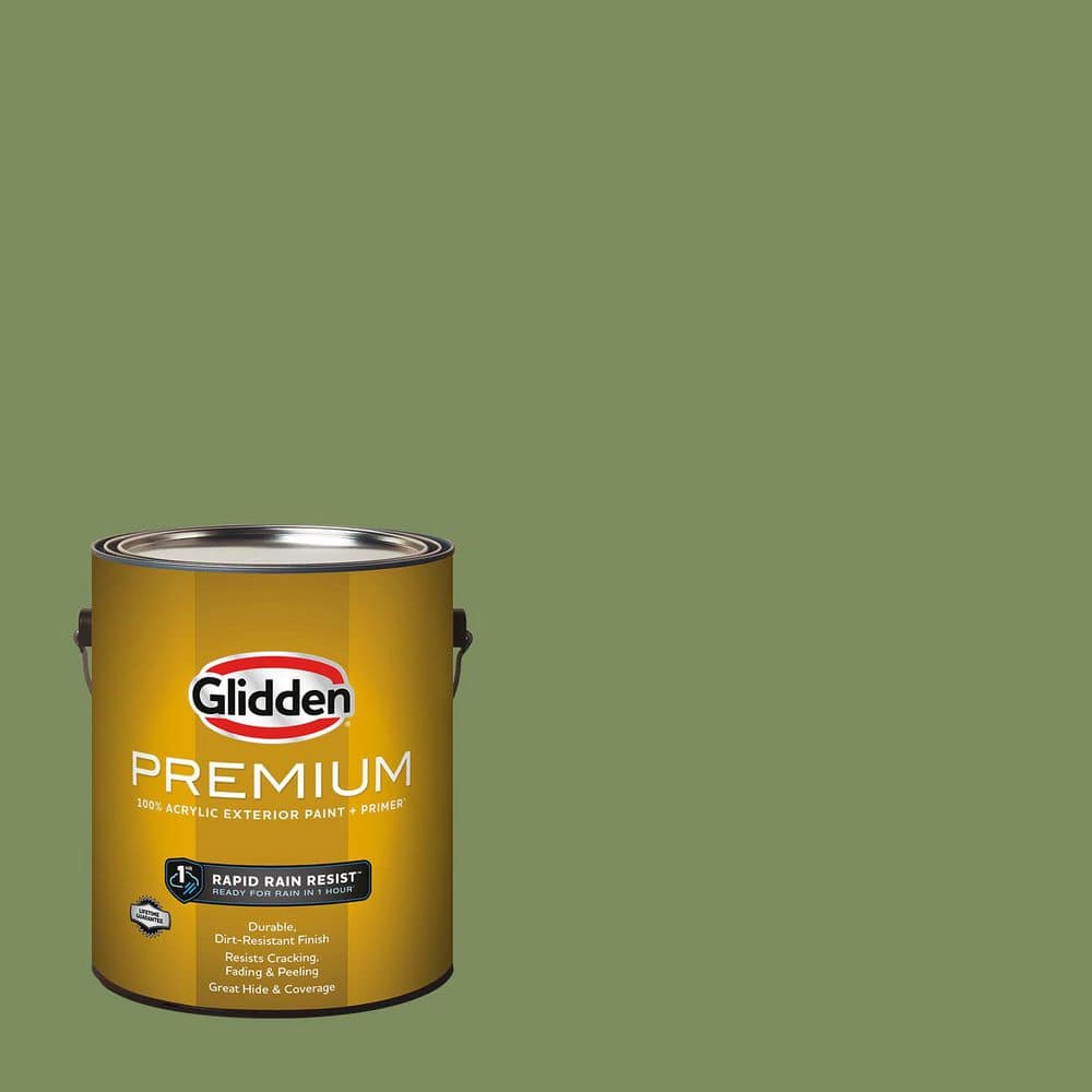 Glidden Premium 1 gal. Moss Point Green PPG1121-6 Satin Exterior