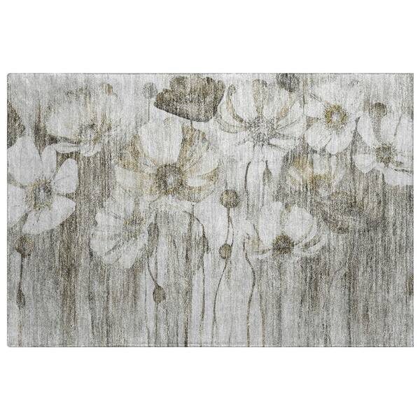 Dream Shag Premium Machine Washable Abstract ADS712 Taupe 3 ft. x 4 ft. Area Rug