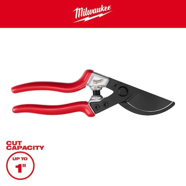 1 in. Pruning Shears Cut Capacity High Carbon Steel Blade Angled Bypass Hand Pruner