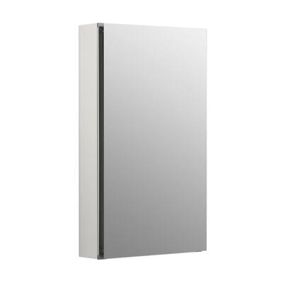 15 in. x 26 in. Aluminum Recessed or Surface Mount Soft Close Medicine Cabinet with Mirror in White Powder-Coat