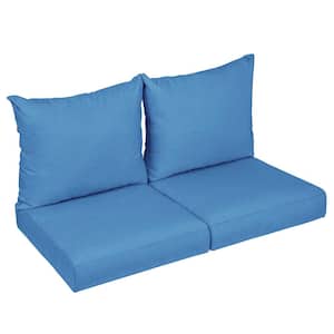 25 x 25 x 5 (4-Piece) Deep Seating Outdoor Loveseat Cushion in ETC Lapis