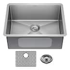 Lenta 16-Gauge Stainless Steel 23 in. Single Bowl Undermount Kitchen Sink with Accessories