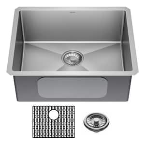 Lenta 16-Gauge Stainless Steel 23 in. Single Bowl Undermount Kitchen Sink with Accessories